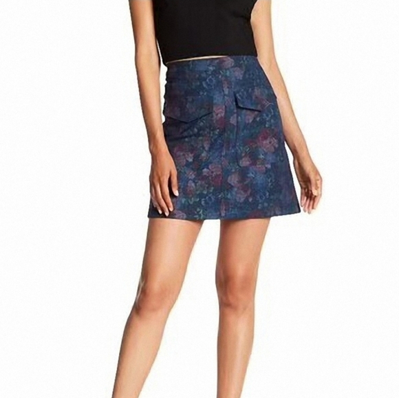 ANTHROPOLOGIE ERIN FETHERSTON JONI FLORAL A-LINE SKIRT WOMEN'S SIZE 0 - Picture 1 of 9